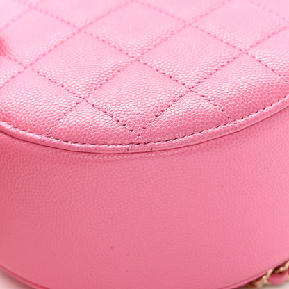 Chanel Caviar Quilted Gripoix CC Round Clutch With Chain Pink 11 of 12