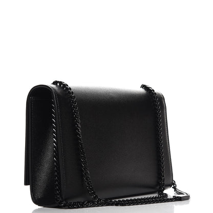 Saint Laurent Grain De Poudre Medium Classic Monogram Kate Satchel Black 3 of 7