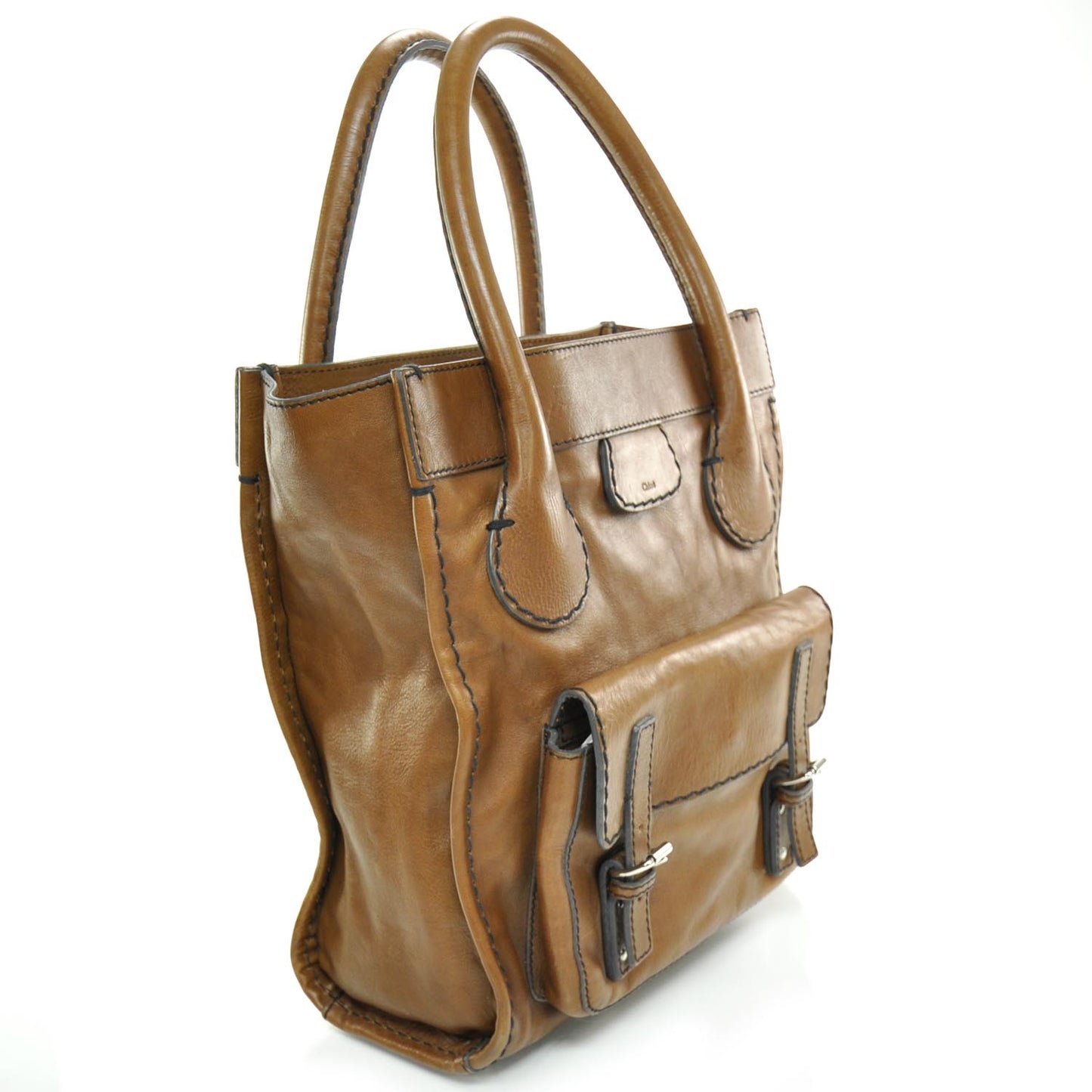 Leather Edith Satchel Brown
