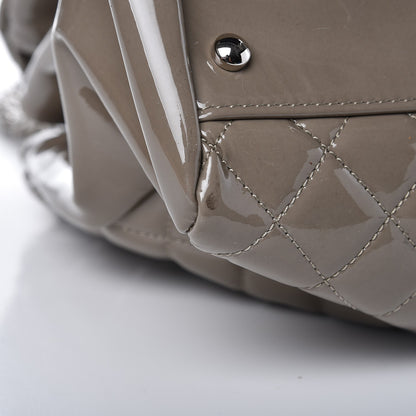 Chanel Patent Quilted Maxi Just Mademoiselle Bowling Bag Grey 9 of 15