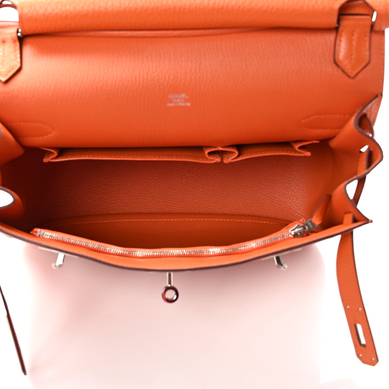 Hermes Taurillon Clemence Jypsiere 28 Orange 5 of 8