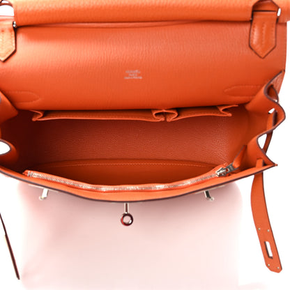Hermes Taurillon Clemence Jypsiere 28 Orange 5 of 8