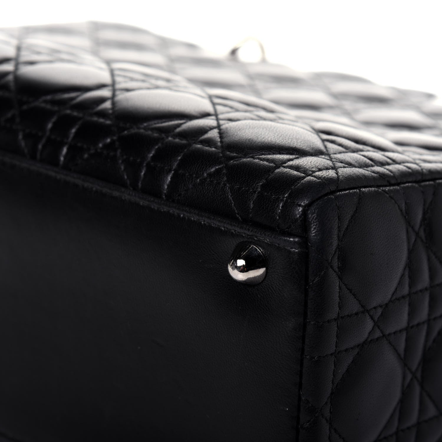 Christian Dior Lambskin Cannage Large Lady Dior Black 12 of 14