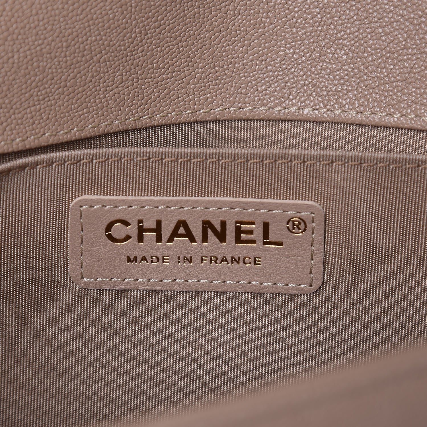 Chanel Caviar Quilted Medium Boy Flap Dark Beige 6 of 9