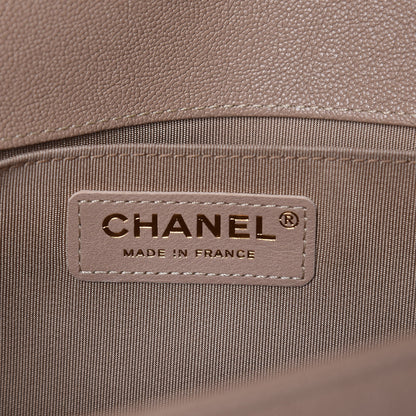 Chanel Caviar Quilted Medium Boy Flap Dark Beige 6 of 9