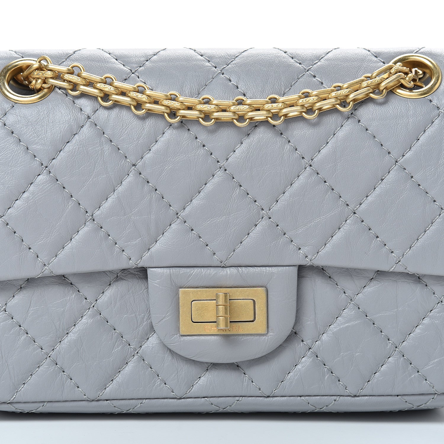 Chanel Aged Calfskin Quilted 2.55 Reissue Mini Flap Grey 7 of 11
