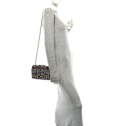 Chanel Tweed Sequin Small Single Flap Black Red Multicolor 2 of 11