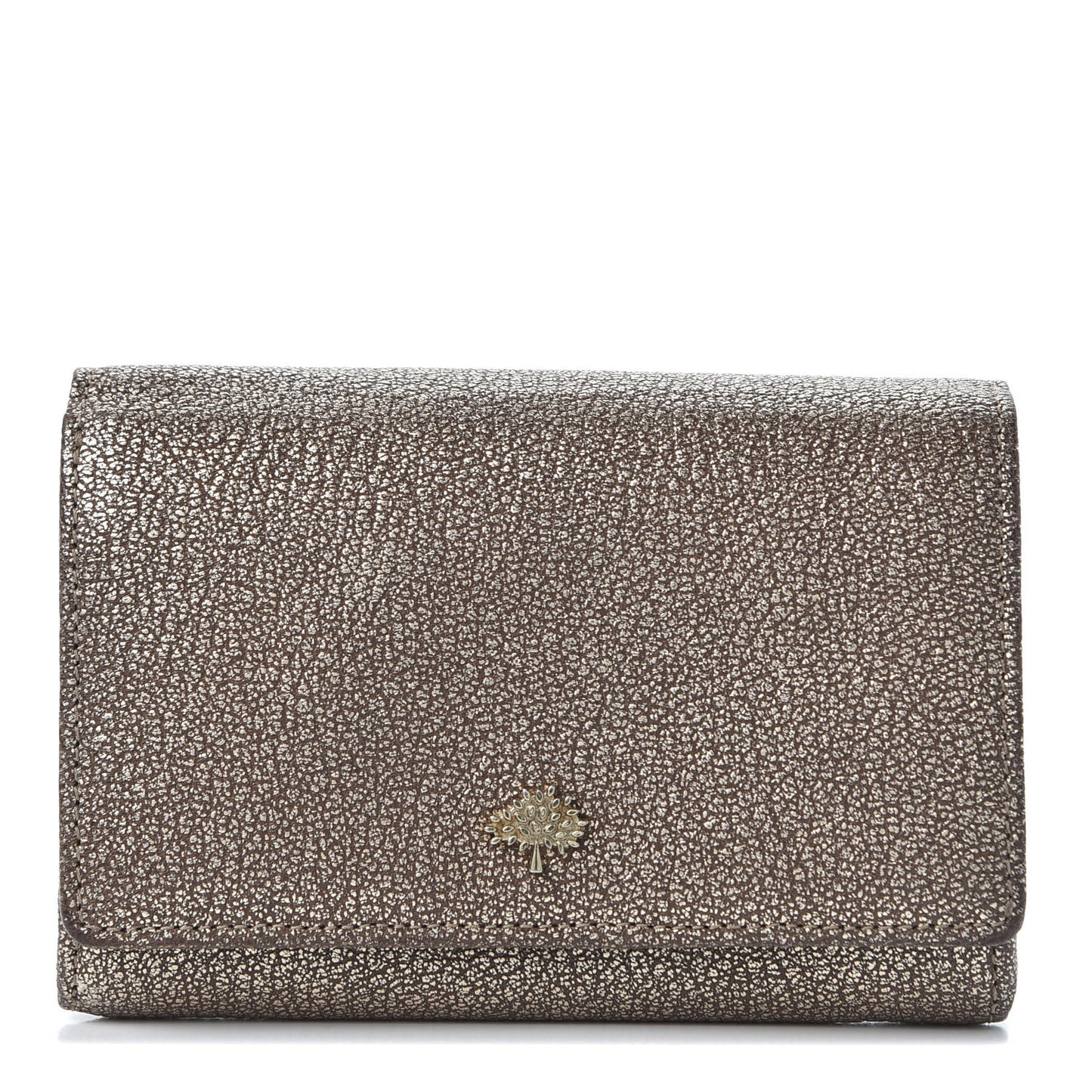 Metallic Goatskin Tree French Purse Wallet Metallic Mushroom