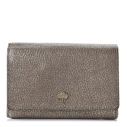 Mulberry Metallic Goatskin Tree French Purse Wallet Metallic Mushroom 1 of 7