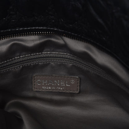 Chanel Lambskin Tweed Double Stitch Tote Black 6 of 7