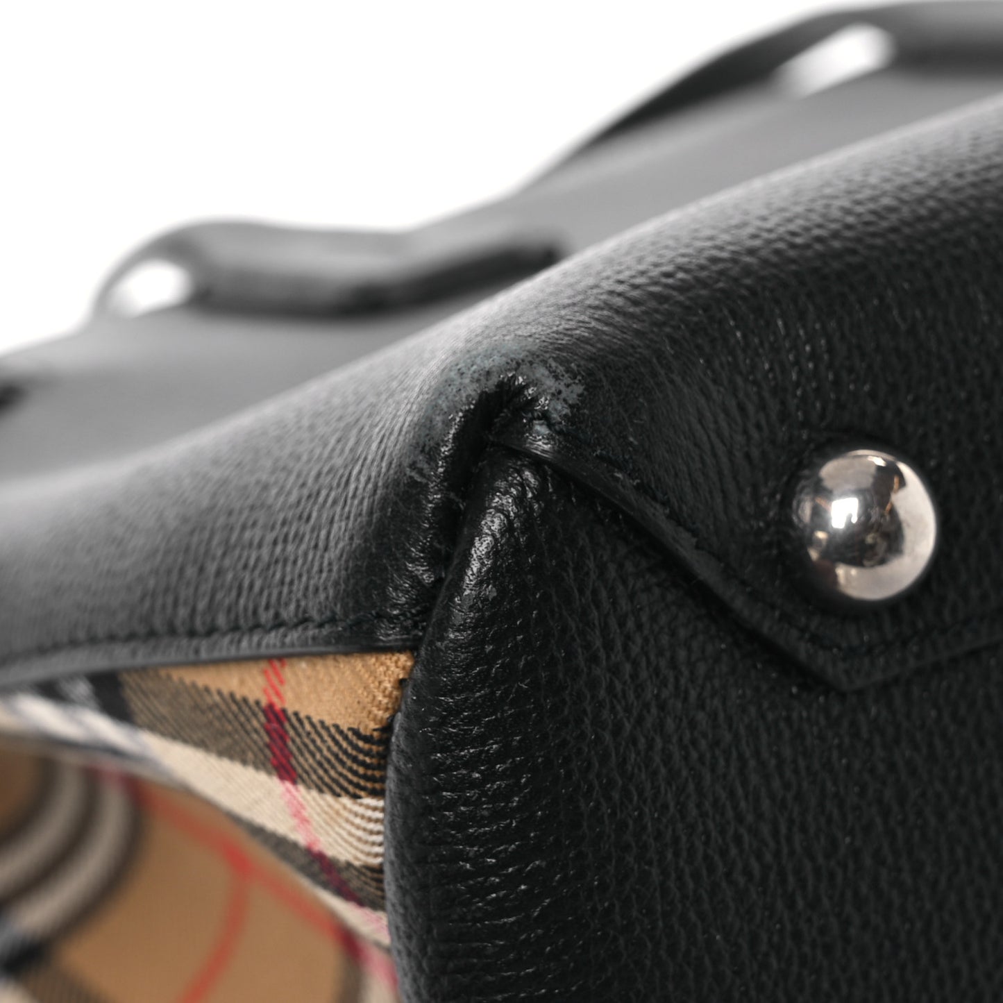 Derby Calfskin Vintage Check Medium Banner Tote Black