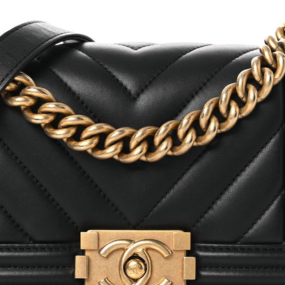 Chanel Calfskin Chevron Quilted Medium Boy Flap Black 7 of 9