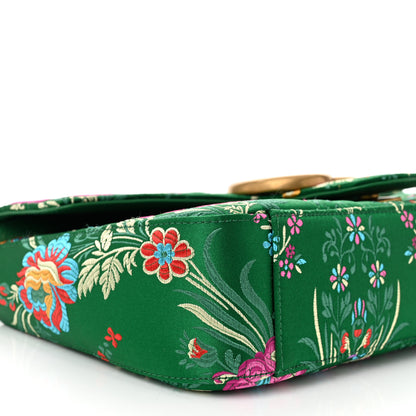 Gucci Jacquard Matelasse Floral Medium GG Marmont Shoulder Bag Green 9 of 10