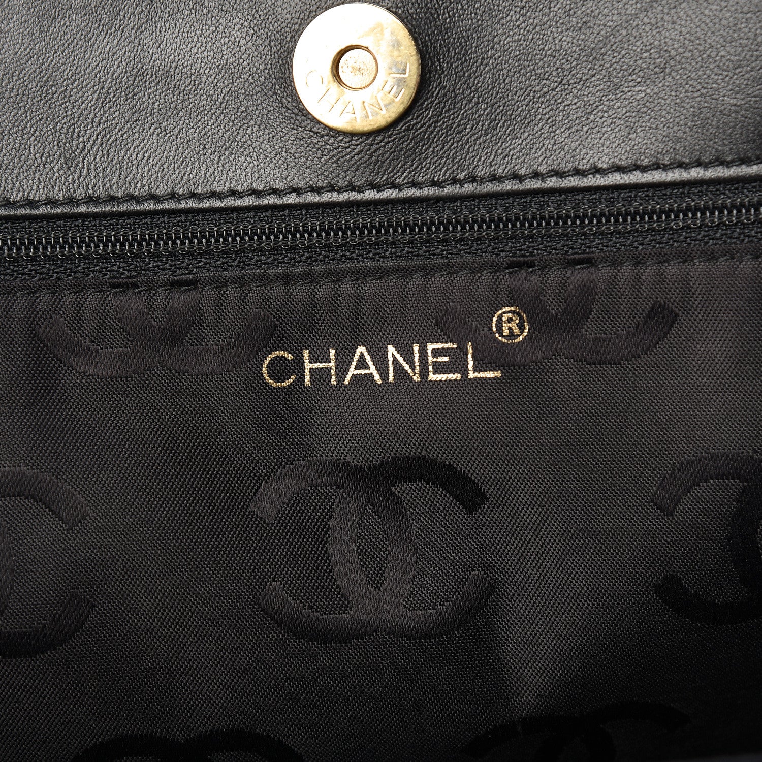 Chanel Lambskin Double Stitch Quilted Tote Black 6 of 10