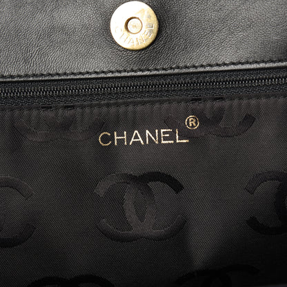 Chanel Lambskin Double Stitch Quilted Tote Black 6 of 10
