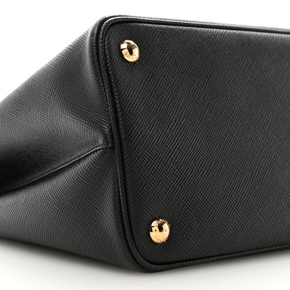Prada Saffiano Cuir Medium Double Bag Black Fuoco 9 of 11