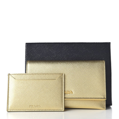 Prada Saffiano Metal Bar Flap Wallet Platino 10 of 10