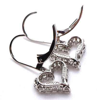 Tiffany Platinum Diamond Heart Drop Earrings 3 of 5