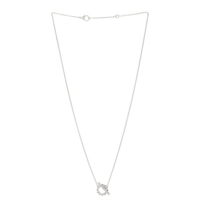 Hermes 18K White Gold Diamond Finesse Pendant Necklace 2 of 4