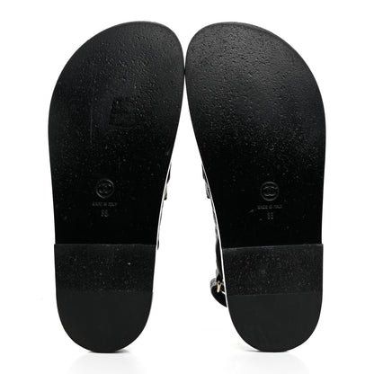 Chanel Grained Calfskin Velcro Dad Sandals 38 Black 5 of 9