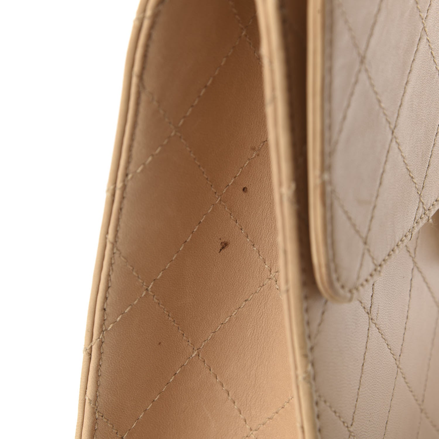 Chanel Lambskin Quilted Maxi Single Flap Beige 12 of 15