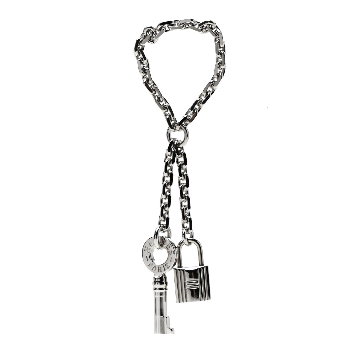 Palladium Key and Lock Scarf Ring