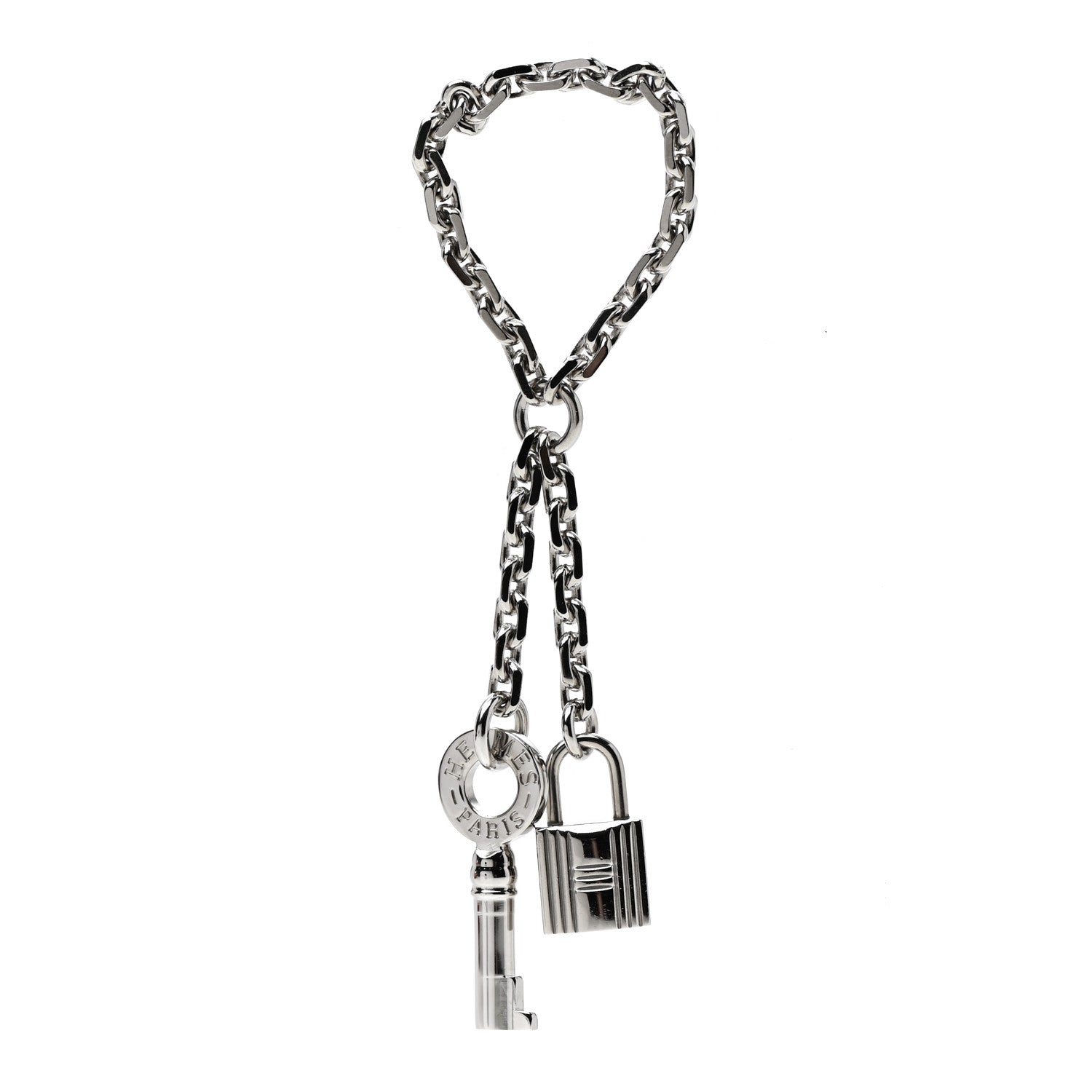 Hermes Palladium Key and Lock Scarf Ring 1 of 3