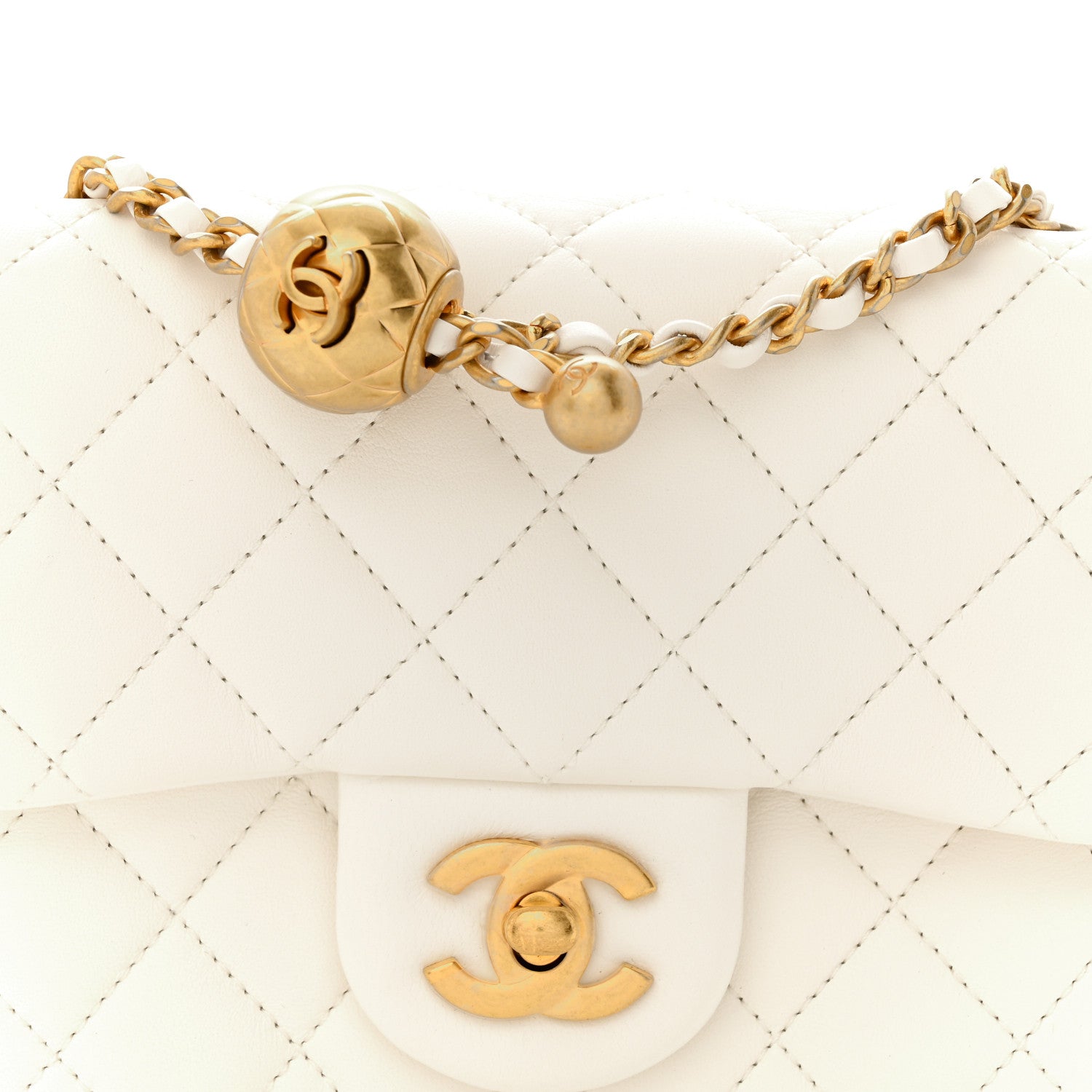 Chanel Lambskin Quilted Mini Pearl Crush Flap White 8 of 11