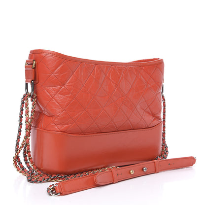 Chanel Aged Calfskin Quilted Medium Gabrielle Hobo Red 4 of 13