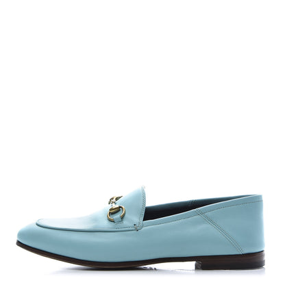 Gucci Lambskin Womens Brixton Horsebit Loafers 37 New Acquamarine 1 of 9