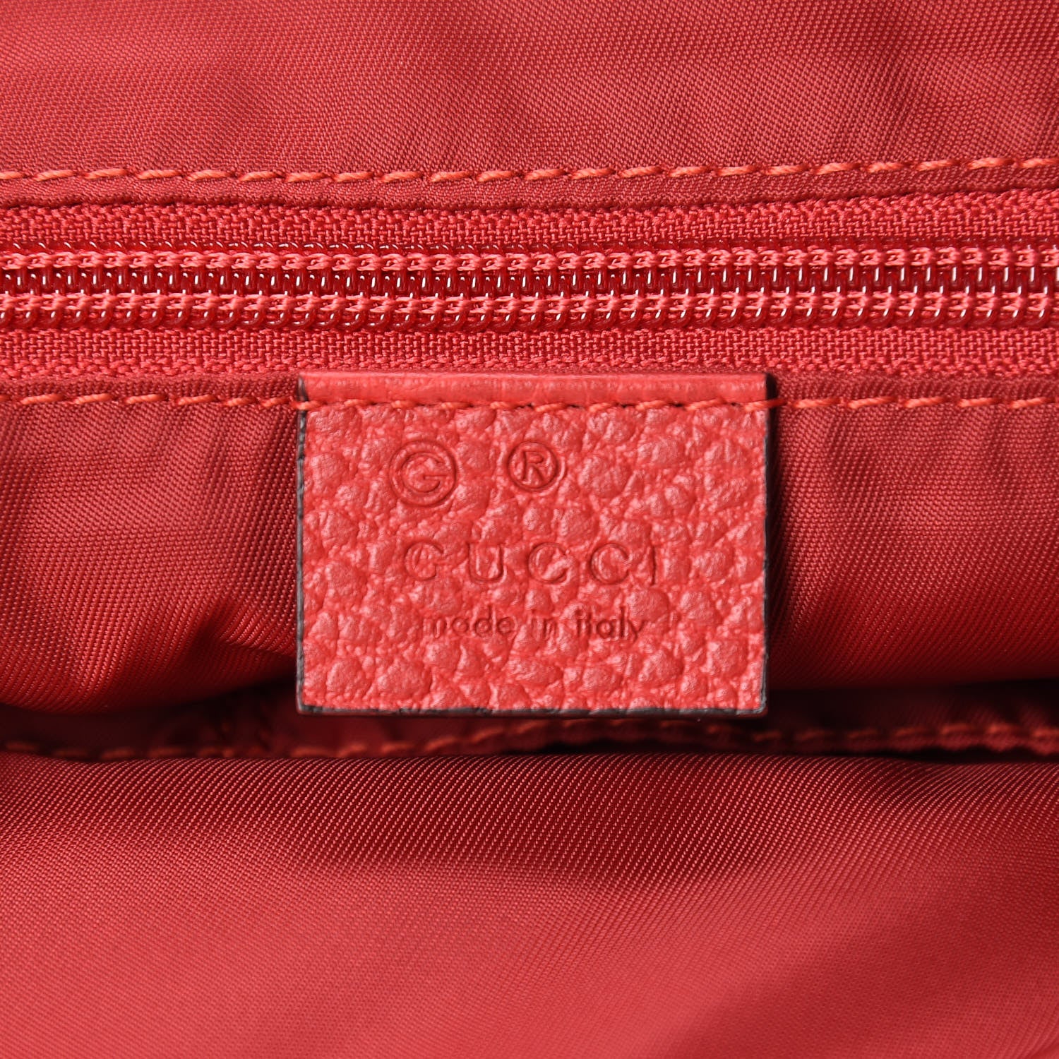 Gucci Nylon Monogram Dollar Calfskin Flat Messenger Bag Vibrant Red 6 of 10