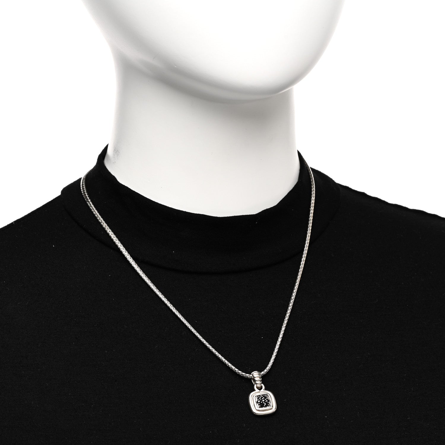 John Hardy Sterling Silver Black Sapphire Classic Chain Pendant Necklace 2 of 4