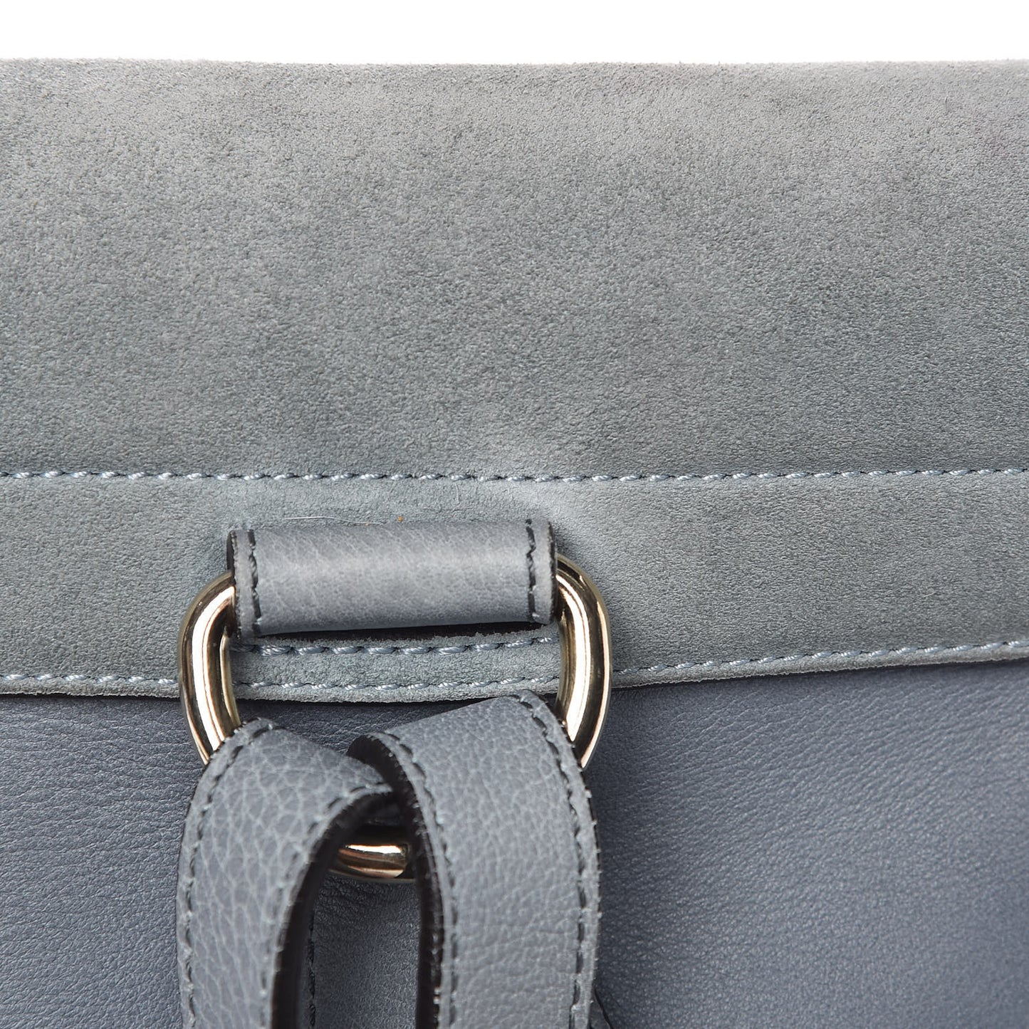 Suede Calfskin Small Faye Backpack Cloudy Blue