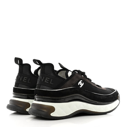 Chanel Velvet Calfskin Mixed Fibers CC Sneakers 41 Black 4 of 7