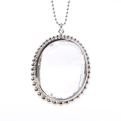 Tiffany Sterling Silver Crystal Ziegfeld Oval Pendant Necklace 4 of 9