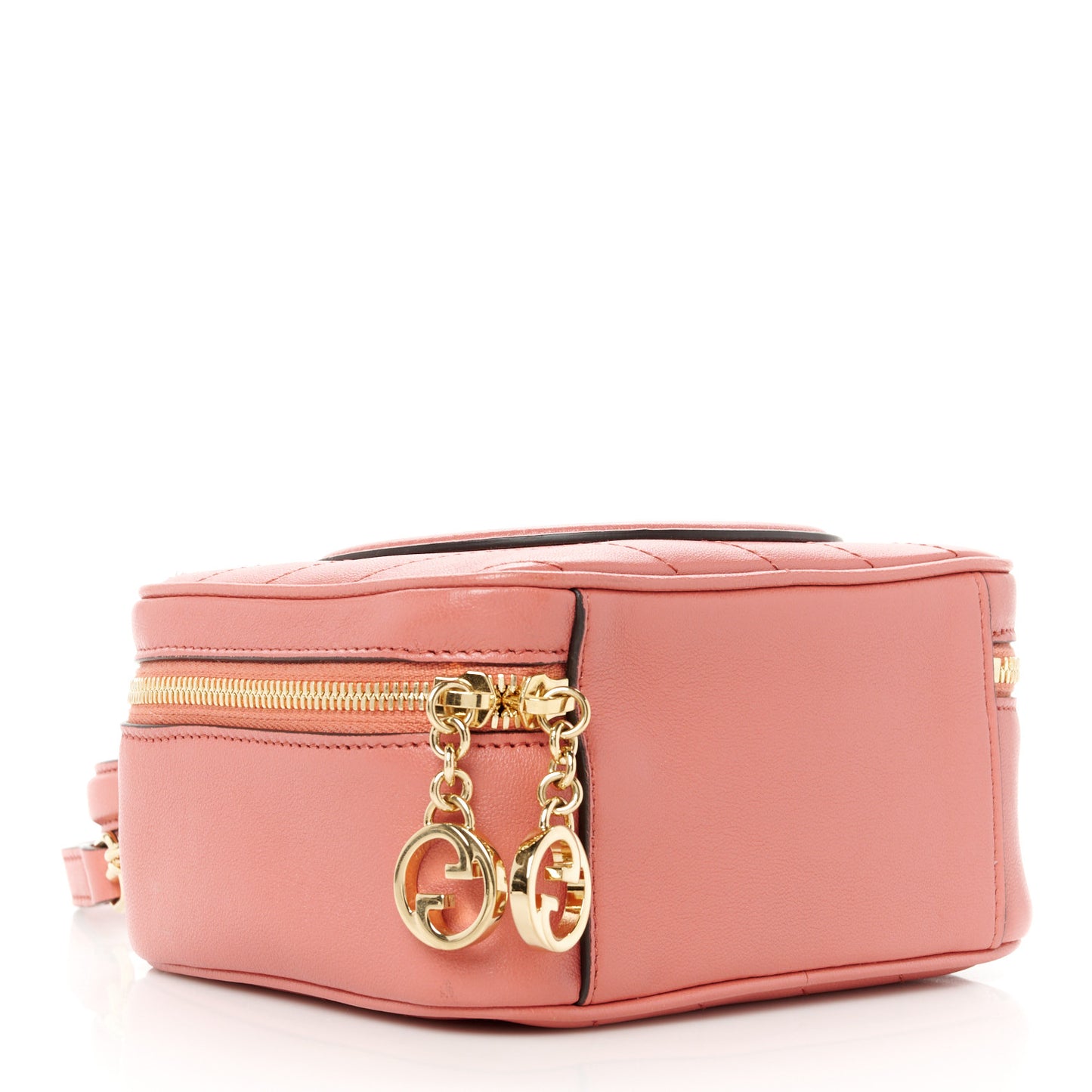 Sakai Be Green Calfskin Diagonal Stitched Blondie Top Handle Bag Pink