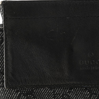 Gucci Denim Monogram Double Pocket Belt Bag Black 27 of 31