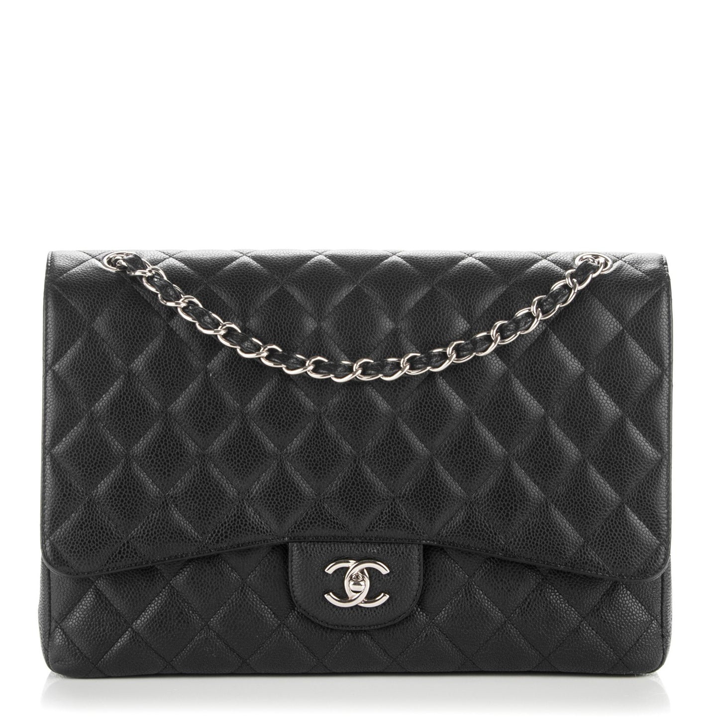 Caviar Quilted Maxi Single Flap Black