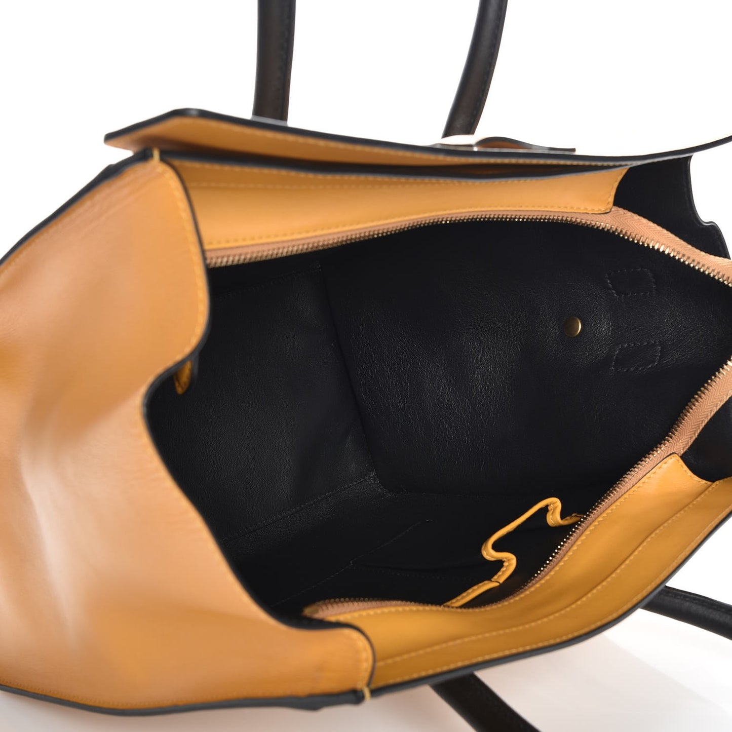 Satin Calfskin Mini Bi-Color Luggage Amber