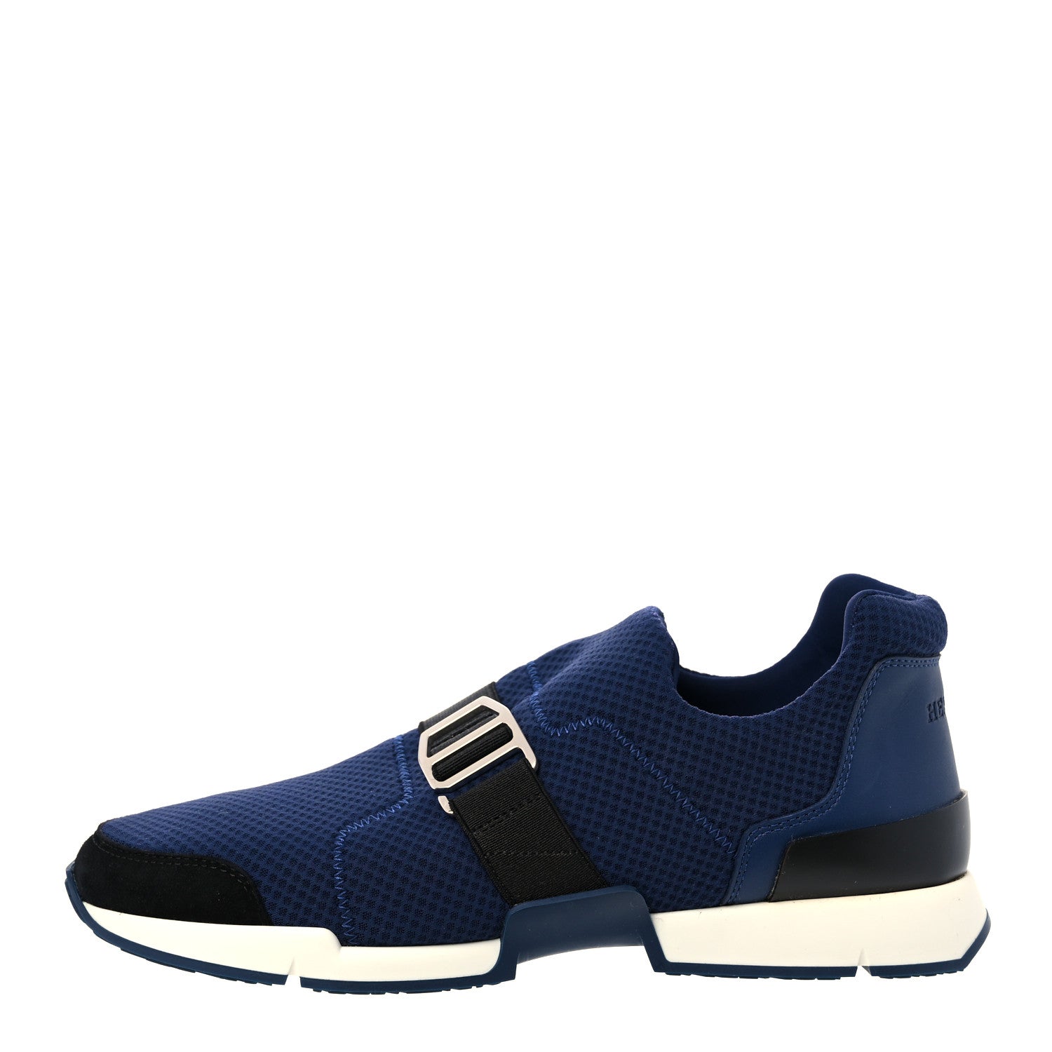 Hermes Technical Canvas Calfskin Run Sneakers Bleu Diplomatique 1 of 10