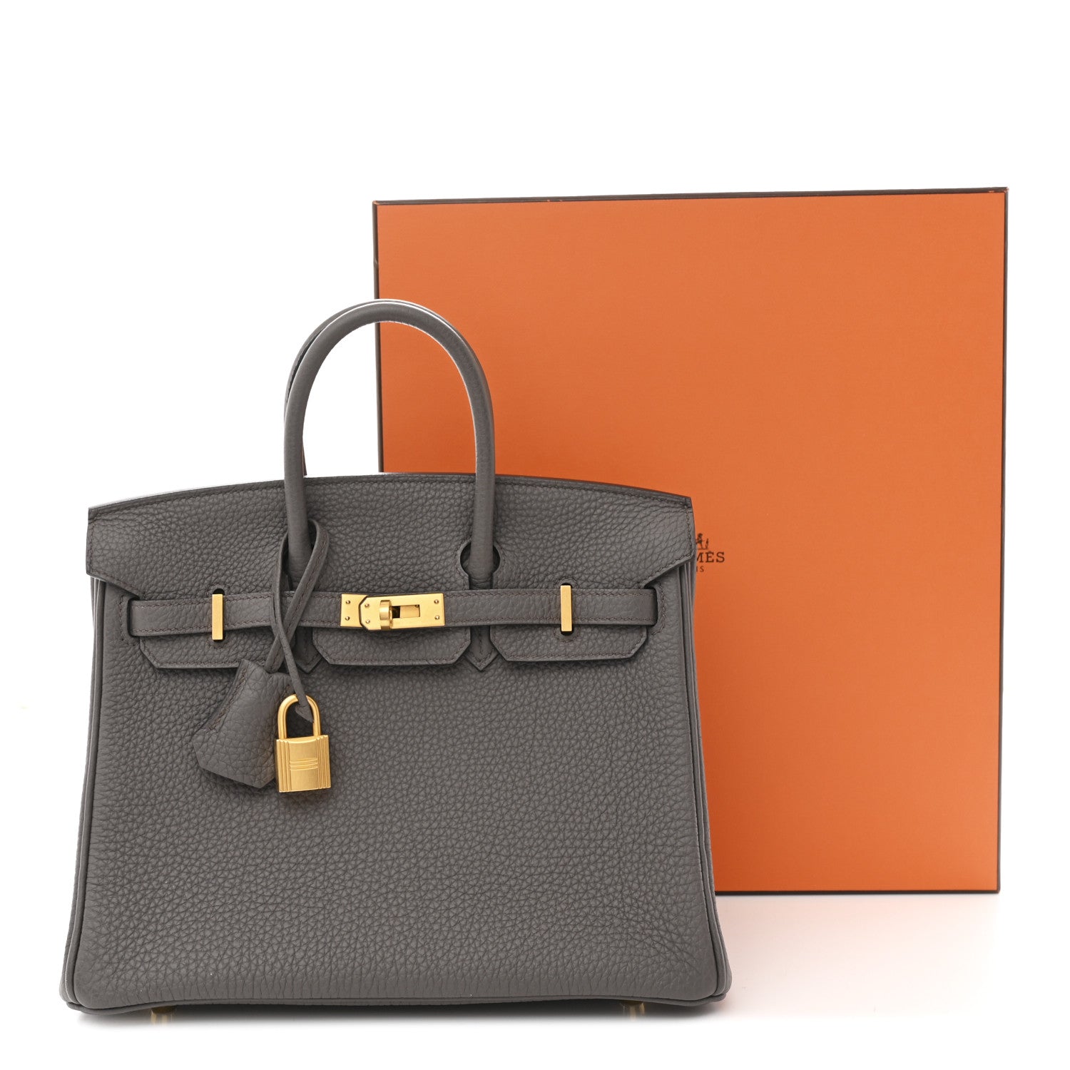 Hermes Togo Horseshoe Birkin 25 Etain Rose Extreme 14 of 14