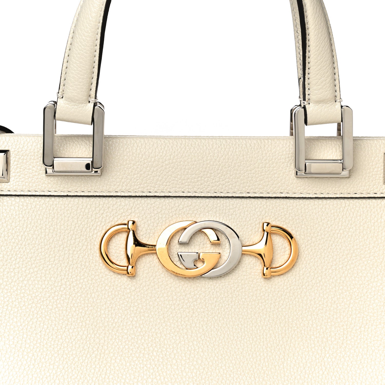 Gucci Grainy Calfskin Medium Zumi Top Handle Bag Mystic White 10 of 12