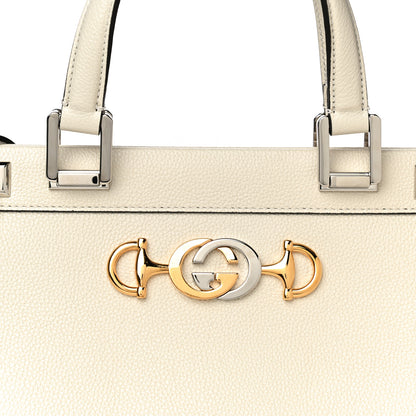 Gucci Grainy Calfskin Medium Zumi Top Handle Bag Mystic White 10 of 12