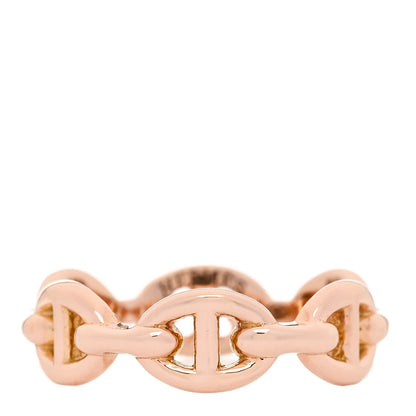 Hermes 18K Rose Gold PM Chaine d'Ancre Enchainee Ring 50 5.25 1 of 5