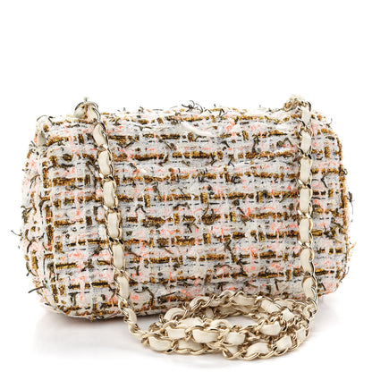 Chanel Tweed Quilted Mini Rectangular Flap White 3 of 10