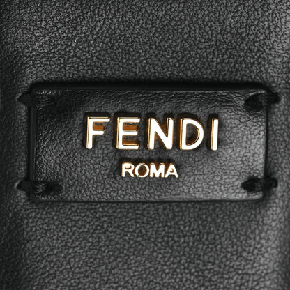 Fendi Canvas Ribbon Rose Vitello Adjustable Strap You Black Pink 3 of 7