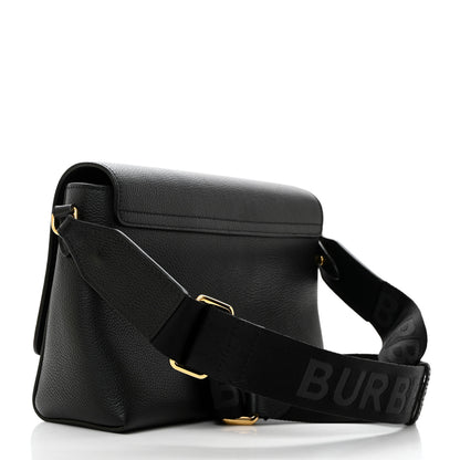 Burberry Grainy Calfskin Vintage Check Note Crossbody Bag Black 2 of 10