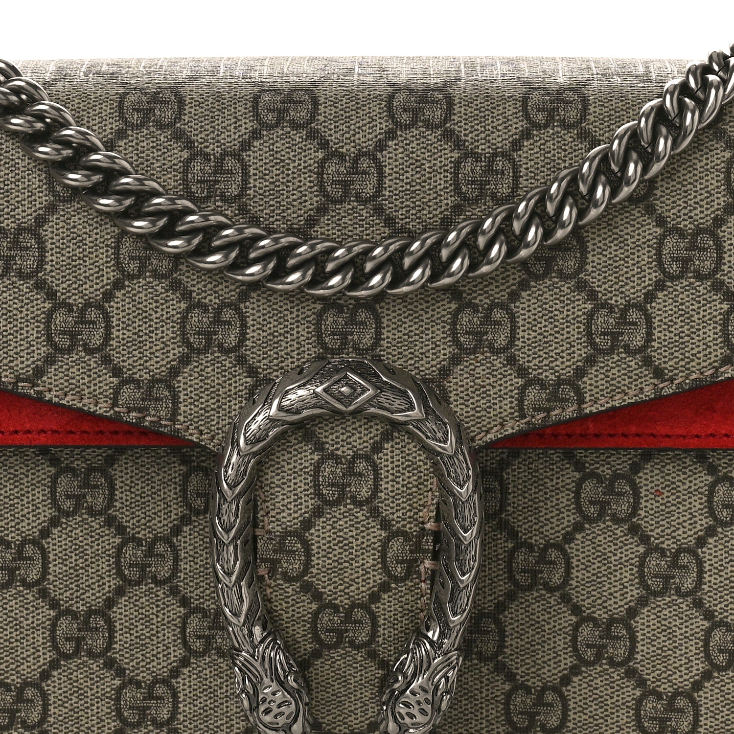 Gucci GG Supreme Monogram Small Dionysus Shoulder Bag Red 9 of 12