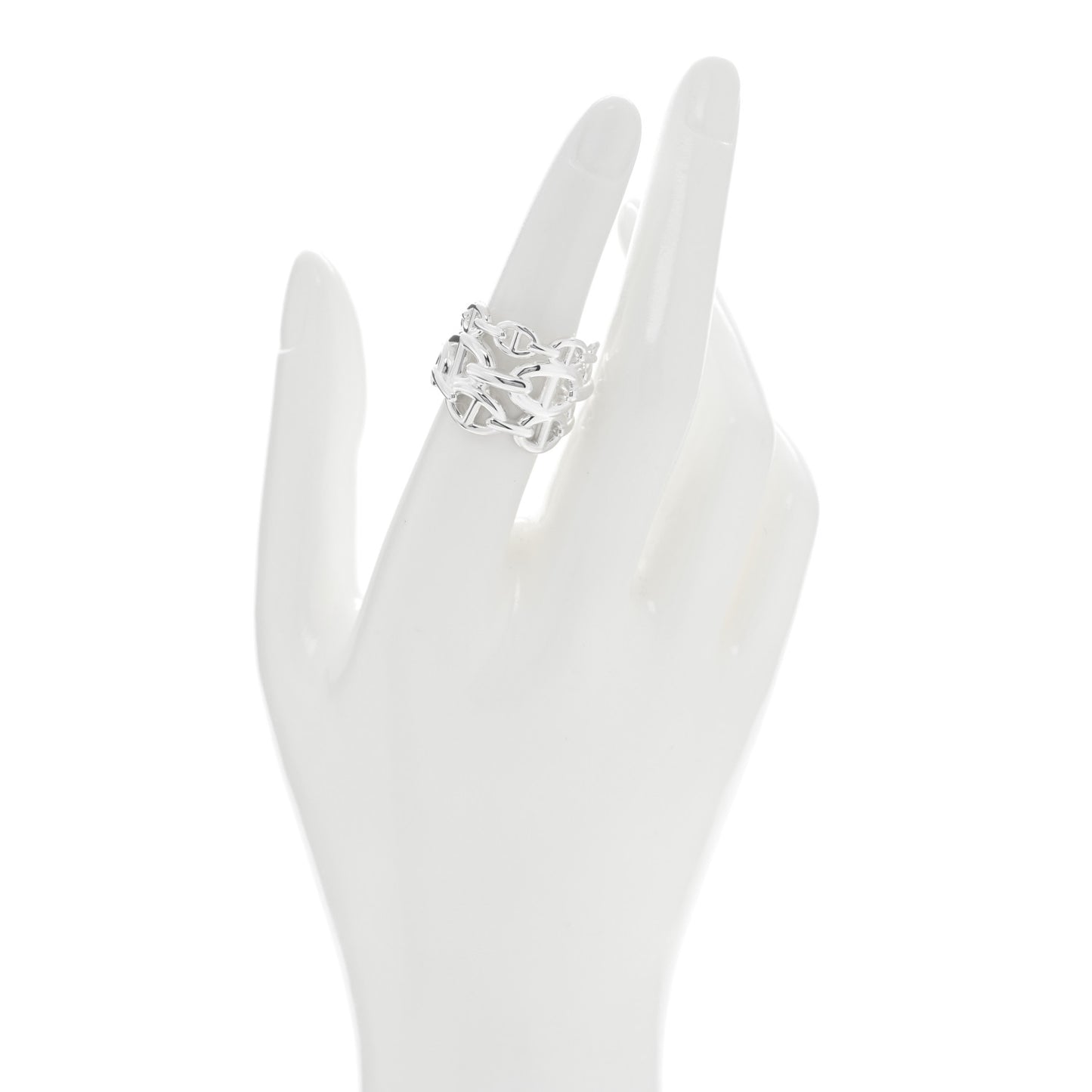 Sterling Silver GM Chaine d'Ancre Enchainee Band Ring 54 6.75