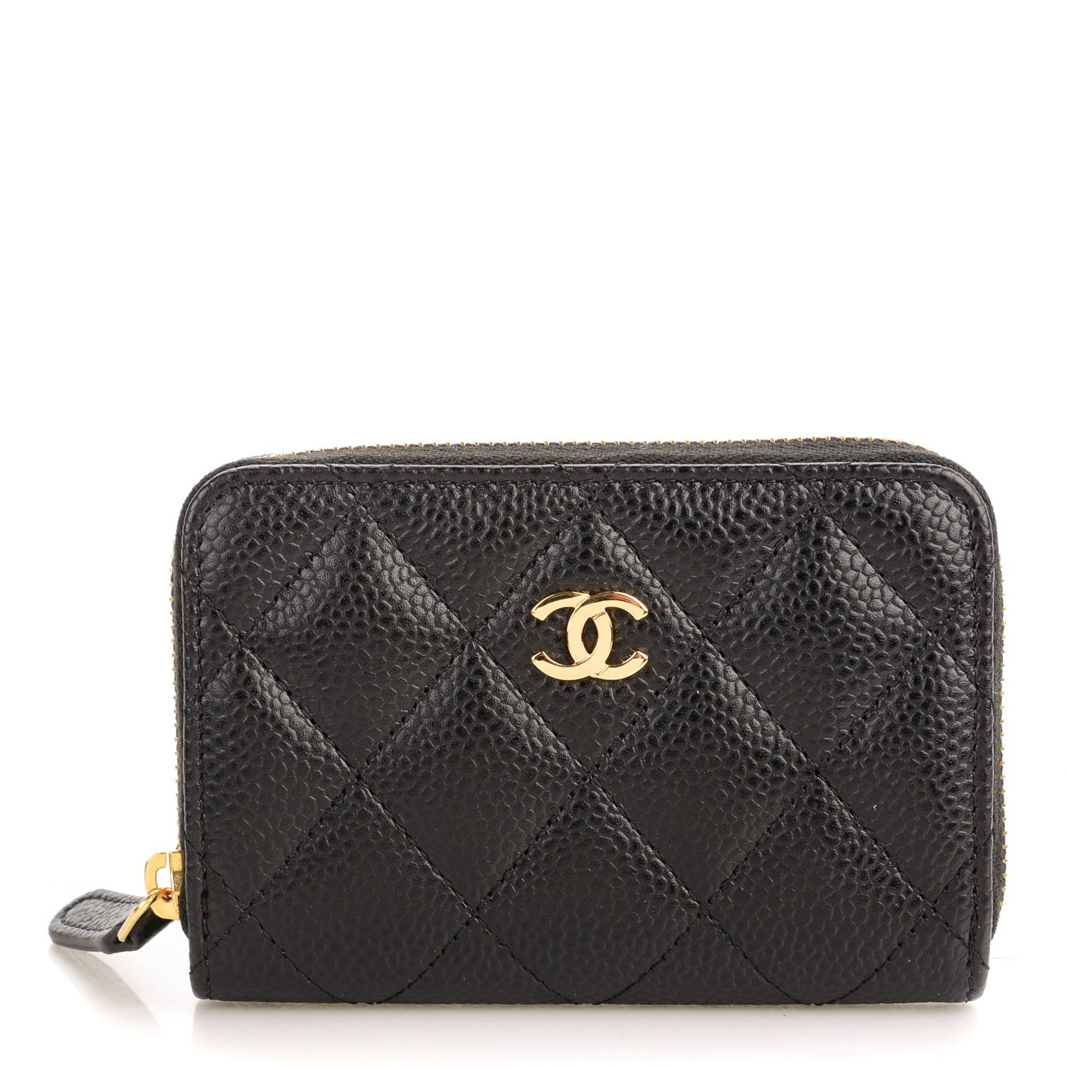 Chanel Caviar Quilted Zip Coin Purse Black 1 of 7